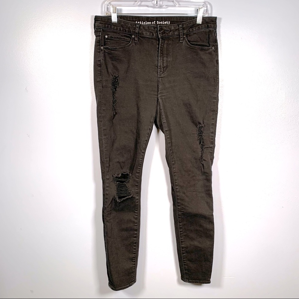Articles of Society Distressed Black Jeans